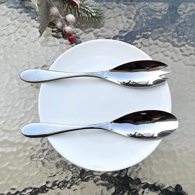 China Sustainable Stainless Steel 2 Serving Set Kitchen 18/8 Salad Spoon And Salad Fork Set Tools Salad Servers 2 Piece Set for sale