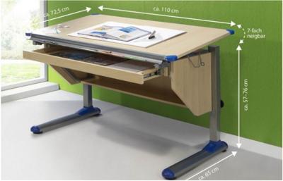 China Wood Grain computer Adjustable Drawing Desk table with Ruler Storage for sale