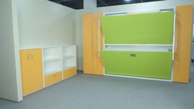 China Modern Space Saving Double Wall Bed for students and children, Green Color E1 Material for sale