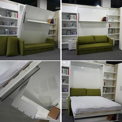 China White Modern Folding Wall Bed Vertical Solid With Sofa , E1 Grade MDF for sale