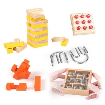 China DIY TOY Popular wooden brain teaser game IQ metal puzzle for adults and children for sale