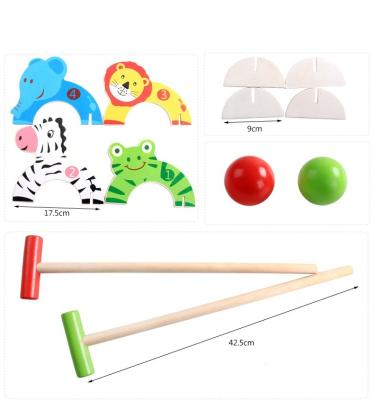 China 6+ Classic Block kids Autism Wooden Croquet Educational Toys 3D Puzzle craft board game for educational toys for sale