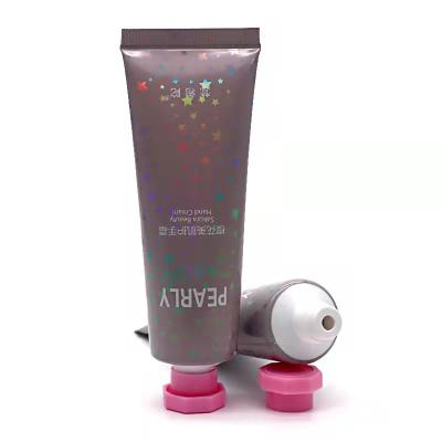 China Black Plastic 50g Hand Cosmetic Cream Cosmetic Packaging Tube Laminated With Screw Cap for sale