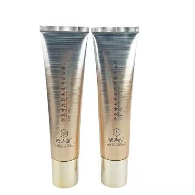 China Skin Care Cosmetics Empty Luxury Metallic Aluminum Plastic Matte Squeeze Cosmetic Tube For Shampoo for sale