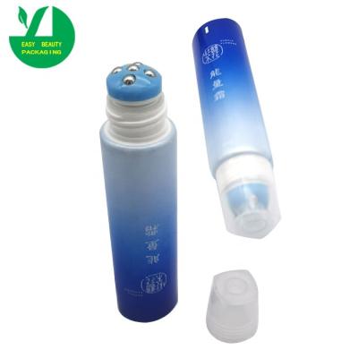 China Cosmetic Roller Ball Cosmetic Custom Plastic Tubes With Metal Roller Balls For Massage Cream for sale