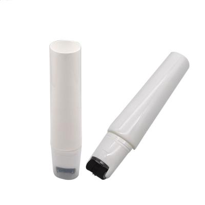 China Cosmetic Packaging 100ml Empty Facial Cleanser Plastic Tube With Massage Silicone Brush Roller Applicator for sale