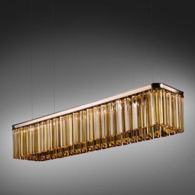 China Contemporary Custom Design Modern Nordic Luxury Decorative Crystal Hanging Lamp Rectangular LED Pendant Light for sale