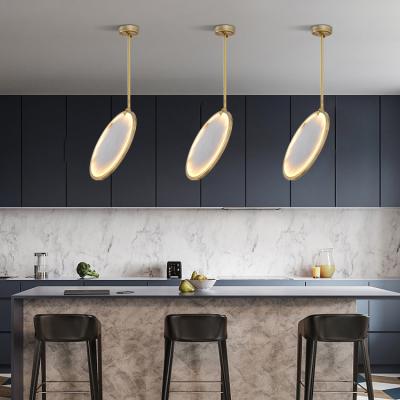 China Modern New Product Indoor Decoration Alabaster Metal Dining Room Home Bedroom Pendant Light for sale