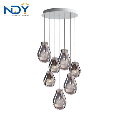 China Modern Nordic Minimalist Personality Bedroom Single Head Restaurant Bar Designer Creative Room Glass Chandelier Light for sale