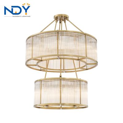 China Modern Hot Selling Modern Hotel Gold Chandelier Luxury Living Home Glass Interior Lights LED Chandeliers Pendant Lamp for sale