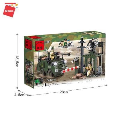 China Plastic Construction Toy Qman Outpost Series Military Vehicle Brick Building Blocks Toys for sale