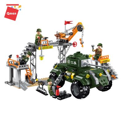 China Block Type Toy Qman Military Armored Vehicle Toys ABS Plastic Material Building Toys Building For Children for sale