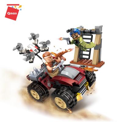 China Toy Qman Unmanned Aerial Vehicle Building Bricks Mountain Truck Model Soldier Action Number Toys for sale