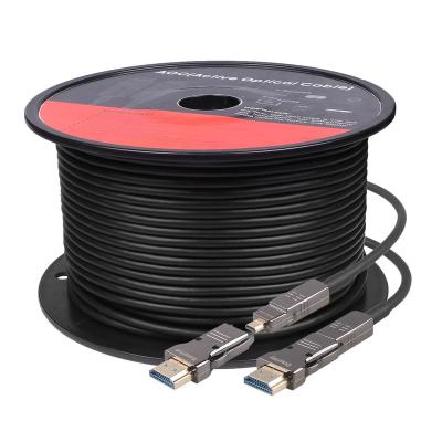 China Active Fiber Optic Cable 4K@60Hz HDR, 8k 3D HDCP 2.2 COMPUTER Fiber ARC with HDMI A Male and Micro HDMI Fiber Cable for sale