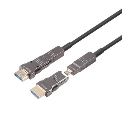 China COMPUTER AOC Fiber HDMI Cable Support 4K@60Hz HDR, 18Gbps, YCbCr 4:4: 4 8bit 3D HDCP 2.2 ARC with HDMI A Male and Micro HDMI Fiber Cable for sale