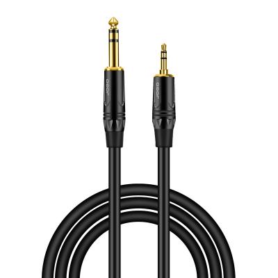 China 3.5mm stereo speaker jack to 6.35mm stereo jack, TRS stereo audio cable for sale