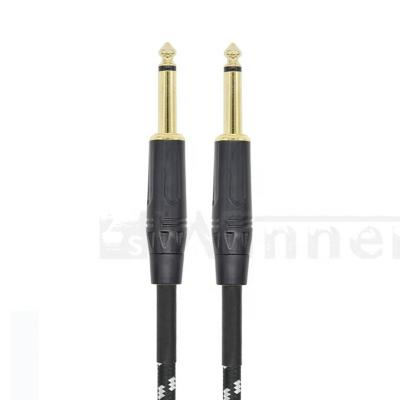 China Professional 6.35mm Speaker 1/4 Inch Mono To 1/4 Inch Mono Guitar Instrumentation Cable For Electric Guitar Bass Keyboard for sale