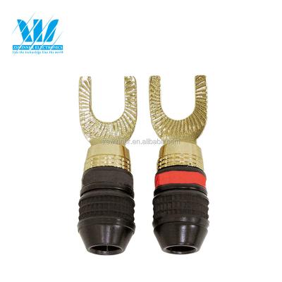 China Speaker Cord Shovel Red Copper Banana Plug For DIY Speaker Cable Connector Male for sale