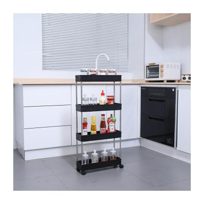 China Factory Sale Living Room Metal 4 Tier Kitchen Storage Rack Kitchen Storage Rack for sale