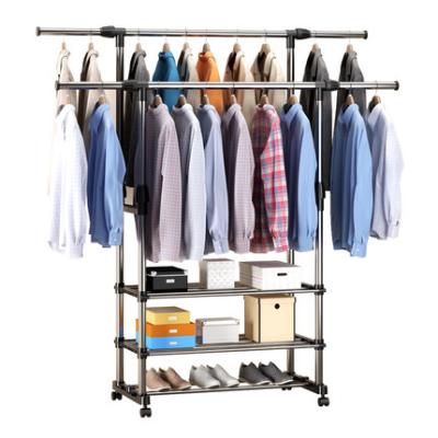 China Modern Mobile Folding Vertical Rack Stainless Steel Hanger Laundry Drying Clothes Rack Rack for sale