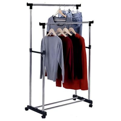 China Modern Hanging Clothes Rack Adjustable Extension Type Stainless Steel Drying Rack Clothes Laundry With Wheels for sale