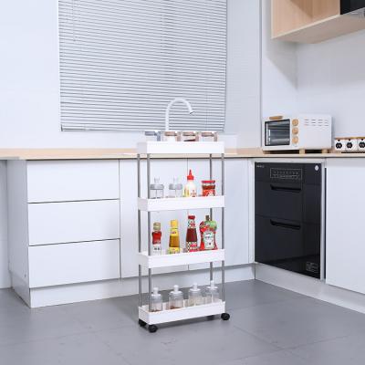 China Stocked Manufacturers Selling Mobile Steel Kitchen & Home Organizer 4 Tiers Serving Storage Cart Kitchen Cart Rolling Rack. for sale