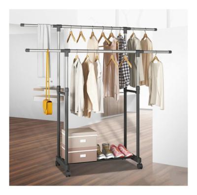 China New Design 2 Tier Modern Retractable Fabric Dryer Rack 2021 Clothes Garment Rack Laundry Rack for sale