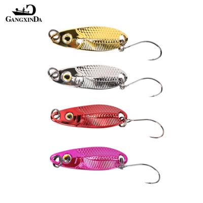 China Hard Spangle 1.5g/2.5g/3.5g Mini Metal Spoon Fishing Lures Flashing Bait Spangle Eco-Friendly Zinc Alloy Trout with Single Hook for sale