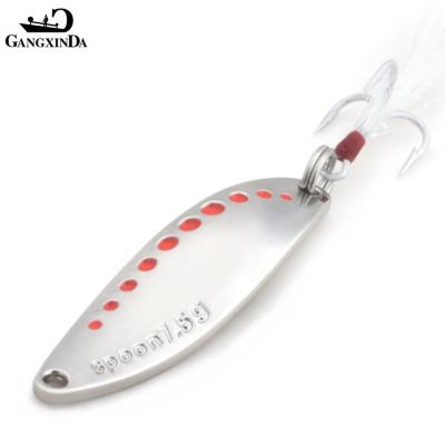 China Long Leech Casting Metal 5g/7.5g/10g/15g/20g/25g/60g Eco-Friendly Spoon Spinnerbaits Bleeding Shad Nice Action Hard Spinner Fishing Lures for sale