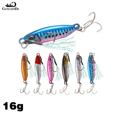 China Jig 7g 14g 21g 30g 40g 7 Colors Metal Lead Shore Artificial Lure Isca Luminous Casting Sea Lead Spoon Groundbait Casting Groundbait for sale