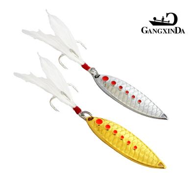 China GXD 3g 5g 7g 10g 15g 20g Eco-friendly Fish Scale Model Leech Building Hard Metal Fishing Spoon Bass Lure for sale