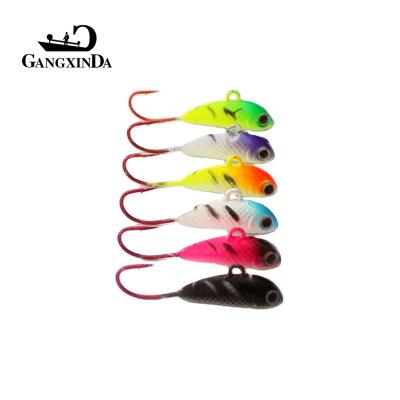 China GXD Lead Sink High Quality Water Lead 6 Mini 5g Luminous Jig 6 Colors 22mm Jig Fishing Jig Head Hook Ice Fishing Lure for sale