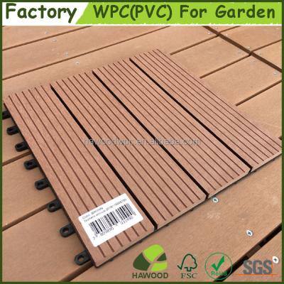 China Outdoor Weather Furniture Easily Assembled 300x300mm Interlock DIY WPC Deck Tile for sale