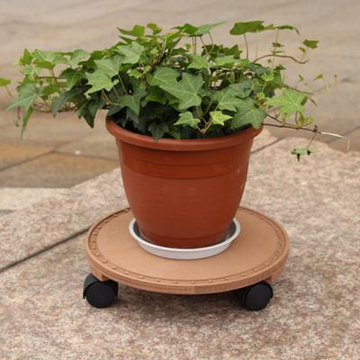 China Lightweight High Quality Light Custom Design Wooden Pattern Flower Pot Plastic Composite Cart for sale