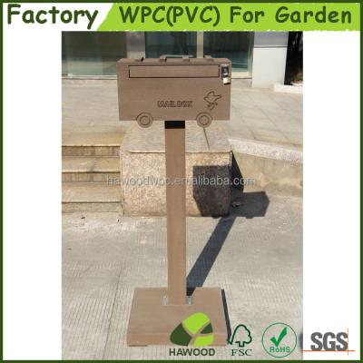 China Outdoor DIY Assembled WPC Wooden Garden Plastic Composite Free Standing Mailbox for sale