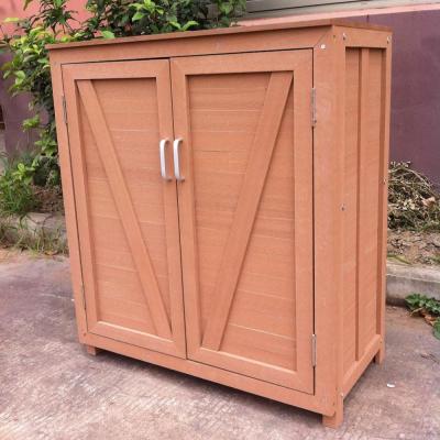 China Outdoor Furniture DIY WPC Garden Tool High Quality Wood Plastic Compound Weather Storage Cabinet for sale