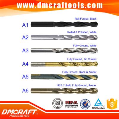 China DIN338 HSS straight shank fully ground twist drill bit for sale