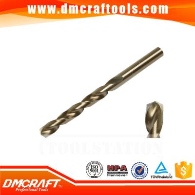 China DIN338 M35 HSS Cobalt straight shank fully ground amber finish twist drill bit for sale