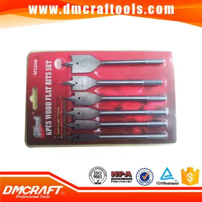 China 6pcs High Carbon Steel flat wood drill bits set for sale