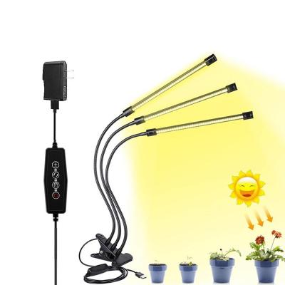 China Seed Starting Full Spectrum Three Head Time 60LED 5 Dimmable For Indoor Plants Gooseneck 3H 6H 12H Adjustable Timer 60W LED Grow Light for sale