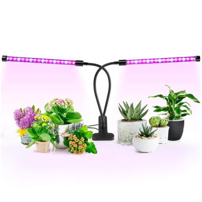 China Seed Starting Dual Head Timing 40LED 5 Dimmable For Indoor Plants Adjustable Gooseneck 3 9 12H Timer 3 Switch Modes 40W LED Grow Light for sale