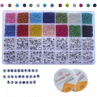 China Festival Amazon Hot Selling Jewelry Making Alphabet Kit Beads Seed Letter Beads For Bracelets Bead Craft Kit Set Glass Pony for sale