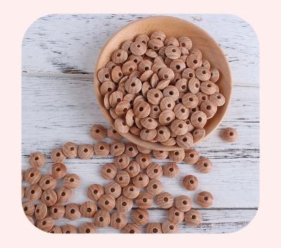 China Unfinished Wooden Flat Washer Spacer Round Europe Abacus Beads Flying Saucer Loose Bead For Jewelry Making Diy Necklace Accessories for sale