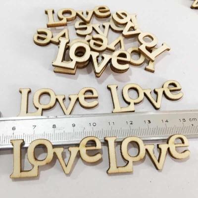 China Wholesale Eco-friendly DIY Handmade Wooden Laser Cut Letter Love Embellishments Crafts Scrapbooking for sale