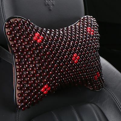 China In Car Wooden Neck Rest Breathable Auto Head Neck Rest Cushion Relax Comfortable Soft Neck Support Headrest Pillow for sale