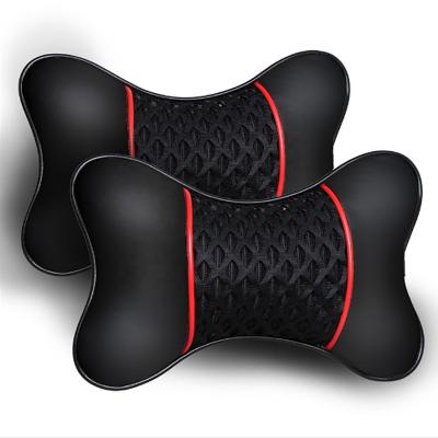 China Universal Leather Knitted Luxury Car Rest Cushion Neck Rest Cushion Car Headrest Pillow PVC Black Auto Key Safety Head Rest Leather Outdoor Decor for sale