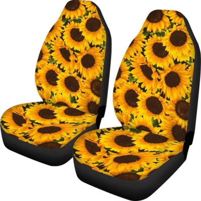 China Amazon Durable Hot Selling Custom Car Seat Covers Printed Polyester Fabric Two Seat Car Seat Cover Universal Seat Cover for sale