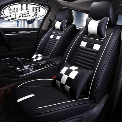 China Protect Original Seats 5 Seats 3D Black Leather Surrounded Universal Car Seat Protector Leather for sale