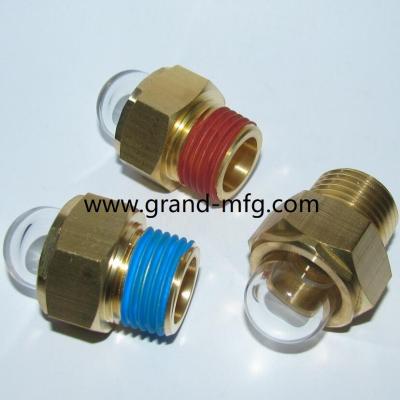 China Male NPT pipe threads 1/2 inch domed shaped flow liquid level gauge oil level sight glass indicator for pumps custom for sale