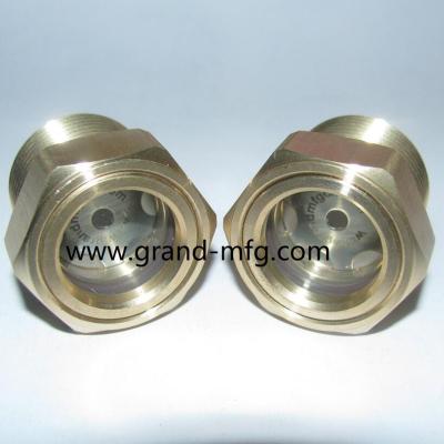 China male NPT pipe threads 1/2 inch oil sites with Pyrex glass for truck radiators with natural glass window Brass Oil Sight Glass for Pump Gearboxes Compressor and Power Transmission for sale